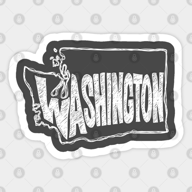 Washington (White Graphic) Sticker by thefunkysoul